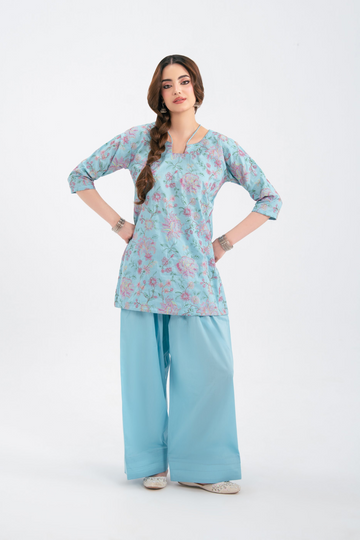 2PC Summer Embroidered Dress - 1230