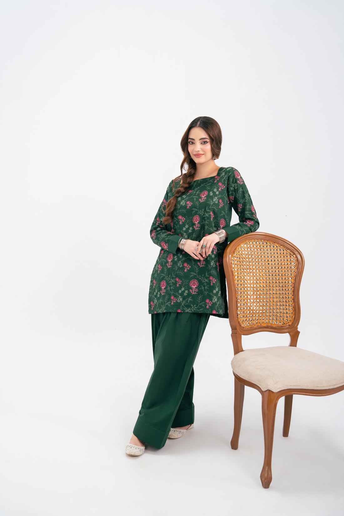 2PC Summer Embroidered Dress - 1233