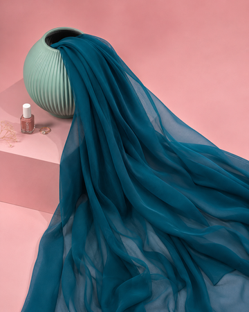 Dyed Chiffon Duppata - Teal