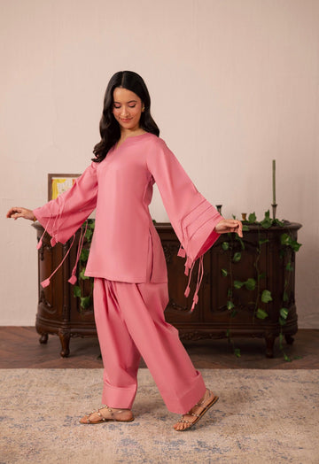 2PC Corset Dress - 02 Pink
