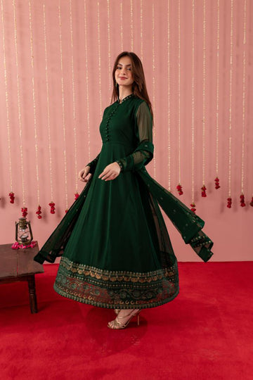 Embroidered Chiffon Dress - BG01