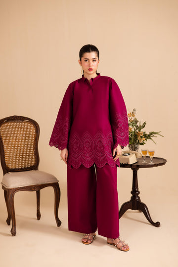 Summer Schiffli Embroidered Co-Ord - 1149