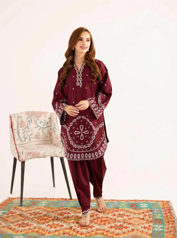 2PC Summer Embroidered Dress - 1226