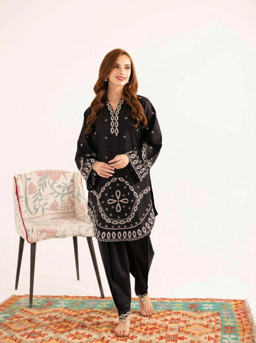 2PC Summer Embroidered Dress - 1227