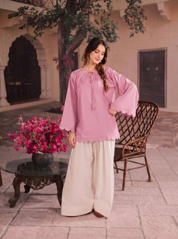 1PC Scallop Kurti - 06 Lilac