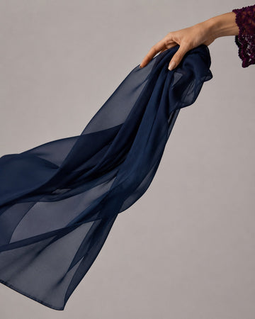 Dyed Chiffon Duppata - Blue