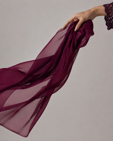 Dyed Chiffon Duppata - Maroon