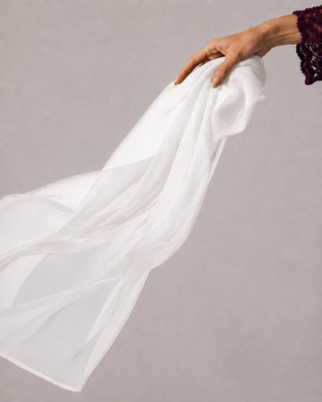 Dyed Chiffon Duppata - White