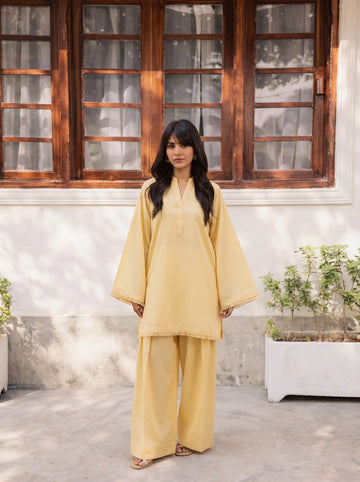 2 PC Lawn Solid FSK 03 – Butter Yellow