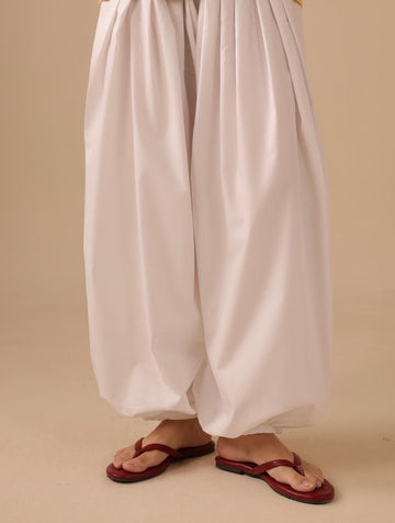 Basic White Balloon Shalwar
