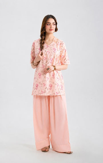 2PC Summer Embroidered Dress - 1350