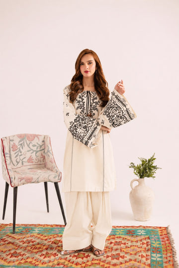 2PC Summer Embroidered Dress - 1326