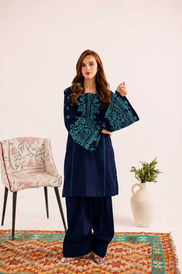 2PC Summer Embroidered Dress - 1327