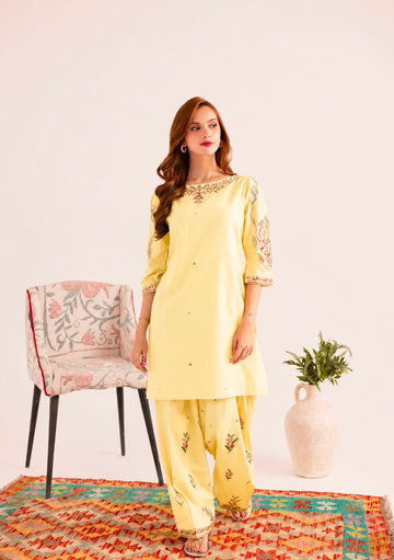 2PC Summer Embroidered Dress - 1339