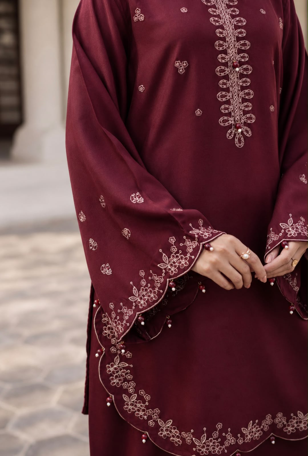 2PC Summer Embroidered Dress - 1333