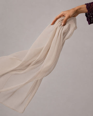 Dyed Chiffon Duppata - Skin